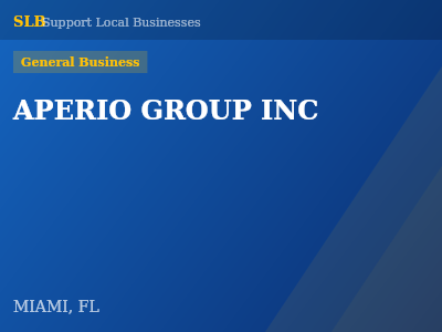 APERIO GROUP INC — General Business in MIAMI, FL