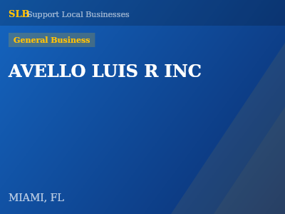 AVELLO LUIS R INC — General Business in MIAMI, FL