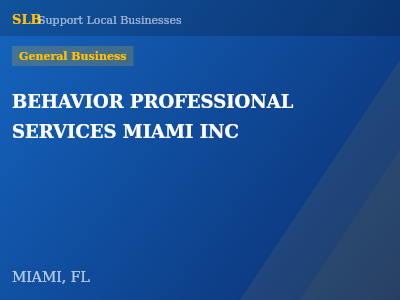 BEHAVIOR PROFESSIONAL SERVICES MIAMI INC — General Business in MIAMI, FL