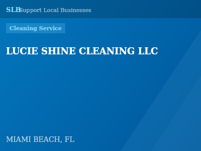 LUCIE SHINE CLEANING LLC — Cleaning Service in MIAMI BEACH, FL
