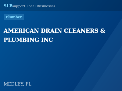 AMERICAN DRAIN CLEANERS & PLUMBING INC — Plumber in MEDLEY, FL
