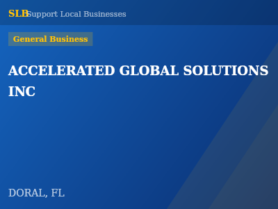 ACCELERATED GLOBAL SOLUTIONS INC — General Business in DORAL, FL