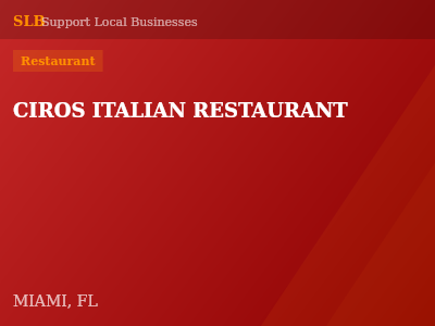 CIROS ITALIAN RESTAURANT — Restaurant in MIAMI, FL