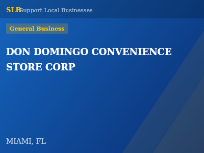 DON DOMINGO CONVENIENCE STORE CORP — General Business in MIAMI, FL