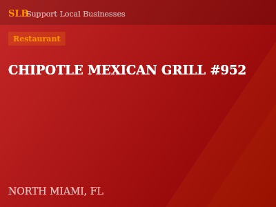 CHIPOTLE MEXICAN GRILL #952 — Restaurant in NORTH MIAMI, FL