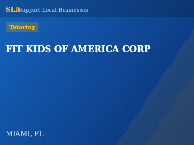 FIT KIDS OF AMERICA CORP — Tutoring in MIAMI, FL