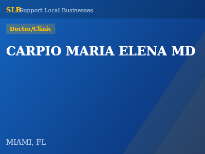 CARPIO MARIA ELENA MD — Doctor/Clinic in MIAMI, FL
