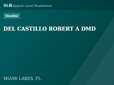 DEL CASTILLO ROBERT A DMD — Dentist in MIAMI LAKES, FL