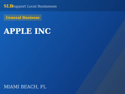 APPLE INC — General Business in MIAMI BEACH, FL