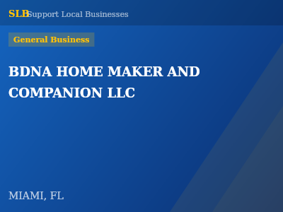 BDNA HOME MAKER AND COMPANION LLC — General Business in MIAMI, FL