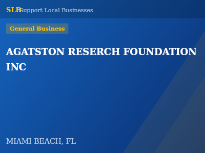 AGATSTON RESERCH FOUNDATION INC — General Business in MIAMI BEACH, FL