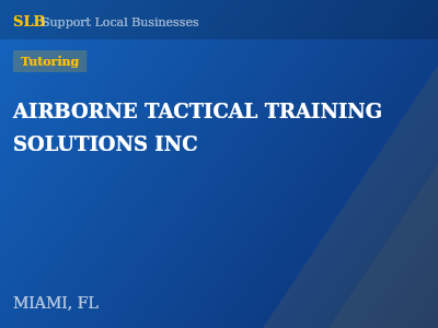 AIRBORNE TACTICAL TRAINING SOLUTIONS INC — Tutoring in MIAMI, FL