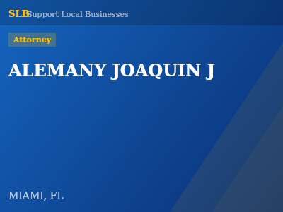 ALEMANY JOAQUIN J — Attorney in MIAMI, FL