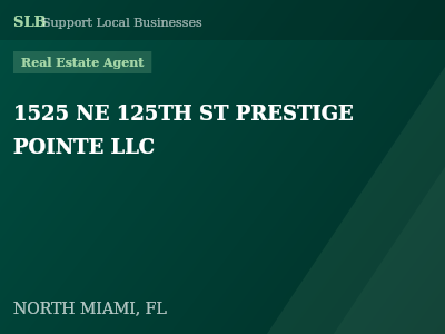 1525 NE 125TH ST PRESTIGE POINTE LLC — Real Estate Agent in NORTH MIAMI, FL