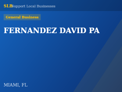 FERNANDEZ DAVID PA — General Business in MIAMI, FL