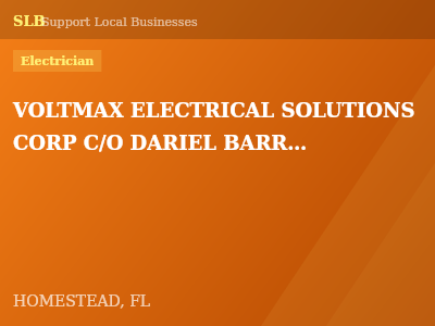 VOLTMAX ELECTRICAL SOLUTIONS CORP C/O DARIEL BARRIO PRES — Electrician in HOMESTEAD, FL