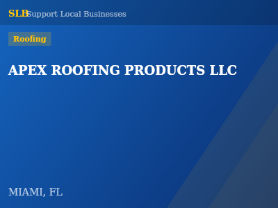 APEX ROOFING PRODUCTS LLC — Roofing in MIAMI, FL
