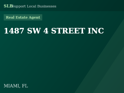1487 SW 4 STREET INC — Real Estate Agent in MIAMI, FL