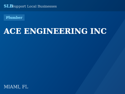 ACE ENGINEERING INC — Plumber in MIAMI, FL