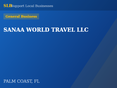 SANAA WORLD TRAVEL LLC — General Business in PALM COAST, FL