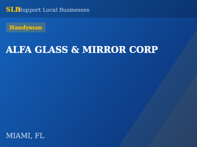 ALFA GLASS & MIRROR CORP — Handyman in MIAMI, FL