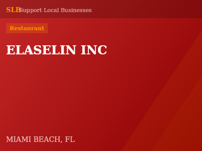 ELASELIN INC — Restaurant in MIAMI BEACH, FL