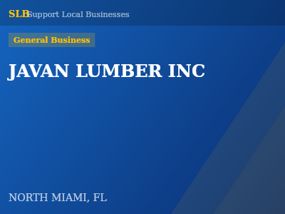 JAVAN LUMBER INC — General Business in NORTH MIAMI, FL
