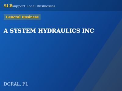 A SYSTEM HYDRAULICS INC — General Business in DORAL, FL