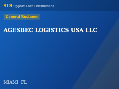 AGESBEC LOGISTICS USA LLC — General Business in MIAMI, FL
