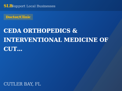 CEDA ORTHOPEDICS & INTERVENTIONAL MEDICINE OF CUTLER BAY — Doctor/Clinic in CUTLER BAY, FL