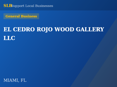 EL CEDRO ROJO WOOD GALLERY LLC — General Business in MIAMI, FL