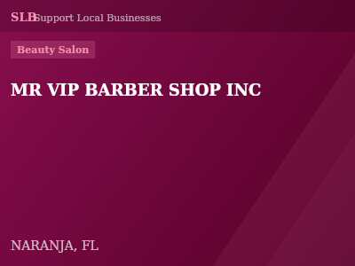 MR VIP BARBER SHOP INC — Beauty Salon in NARANJA, FL