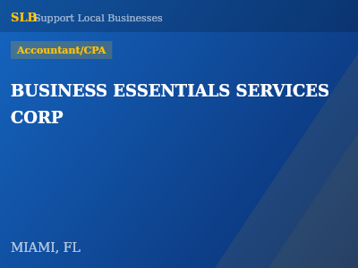 BUSINESS ESSENTIALS SERVICES CORP — Accountant/CPA in MIAMI, FL