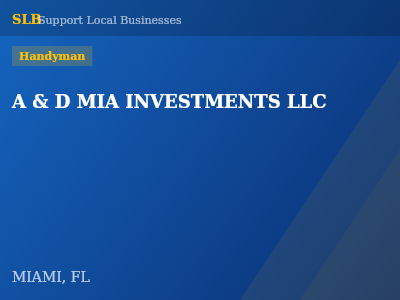 A & D MIA INVESTMENTS LLC — Handyman in MIAMI, FL