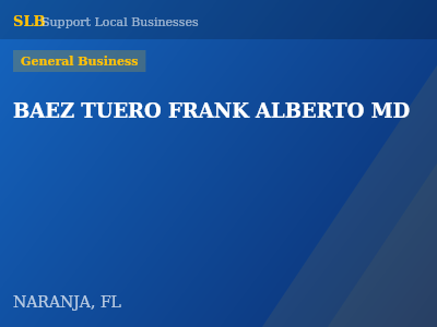 BAEZ TUERO FRANK ALBERTO MD — General Business in NARANJA, FL