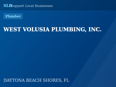 WEST VOLUSIA PLUMBING, INC. — Plumber in DAYTONA BEACH SHORES, FL