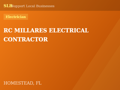 RC MILLARES ELECTRICAL CONTRACTOR — Electrician in HOMESTEAD, FL