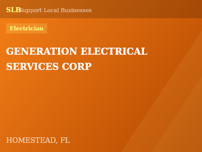 GENERATION ELECTRICAL SERVICES CORP — Electrician in HOMESTEAD, FL