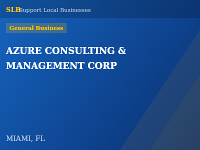 AZURE CONSULTING & MANAGEMENT CORP — General Business in MIAMI, FL