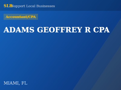 ADAMS GEOFFREY R CPA — Accountant/CPA in MIAMI, FL