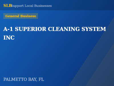 A-1 SUPERIOR CLEANING SYSTEM INC — General Business in PALMETTO BAY, FL