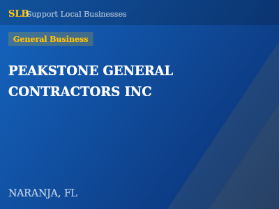 PEAKSTONE GENERAL CONTRACTORS INC — General Business in NARANJA, FL