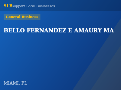BELLO FERNANDEZ E AMAURY MA — General Business in MIAMI, FL