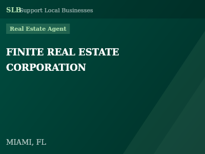 FINITE REAL ESTATE CORPORATION — Real Estate Agent in MIAMI, FL