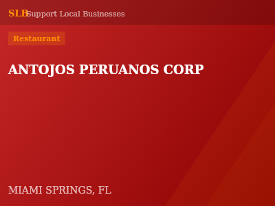 ANTOJOS PERUANOS CORP — Restaurant in MIAMI SPRINGS, FL
