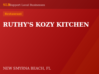 RUTHY'S KOZY KITCHEN — Restaurant in NEW SMYRNA BEACH, FL