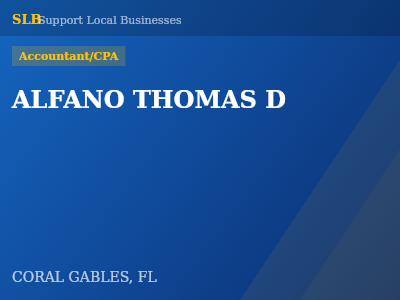 ALFANO THOMAS D — Accountant/CPA in CORAL GABLES, FL