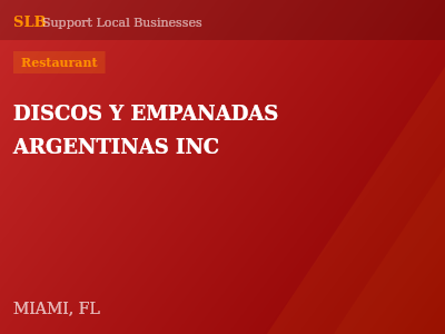 DISCOS Y EMPANADAS ARGENTINAS INC — Restaurant in MIAMI, FL