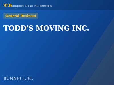 TODD'S MOVING INC. — General Business in BUNNELL, FL