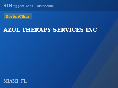 AZUL THERAPY SERVICES INC — Doctor/Clinic in MIAMI, FL